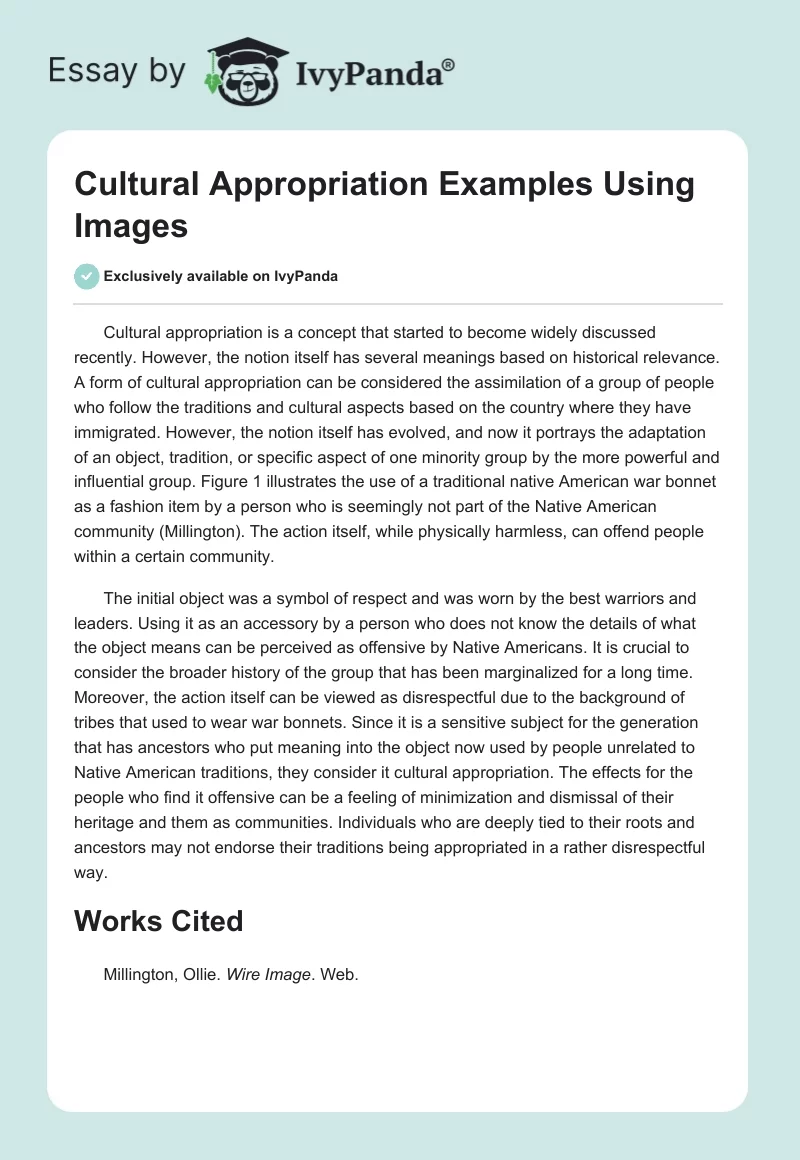 Cultural Appropriation Examples Using Images. Page 1