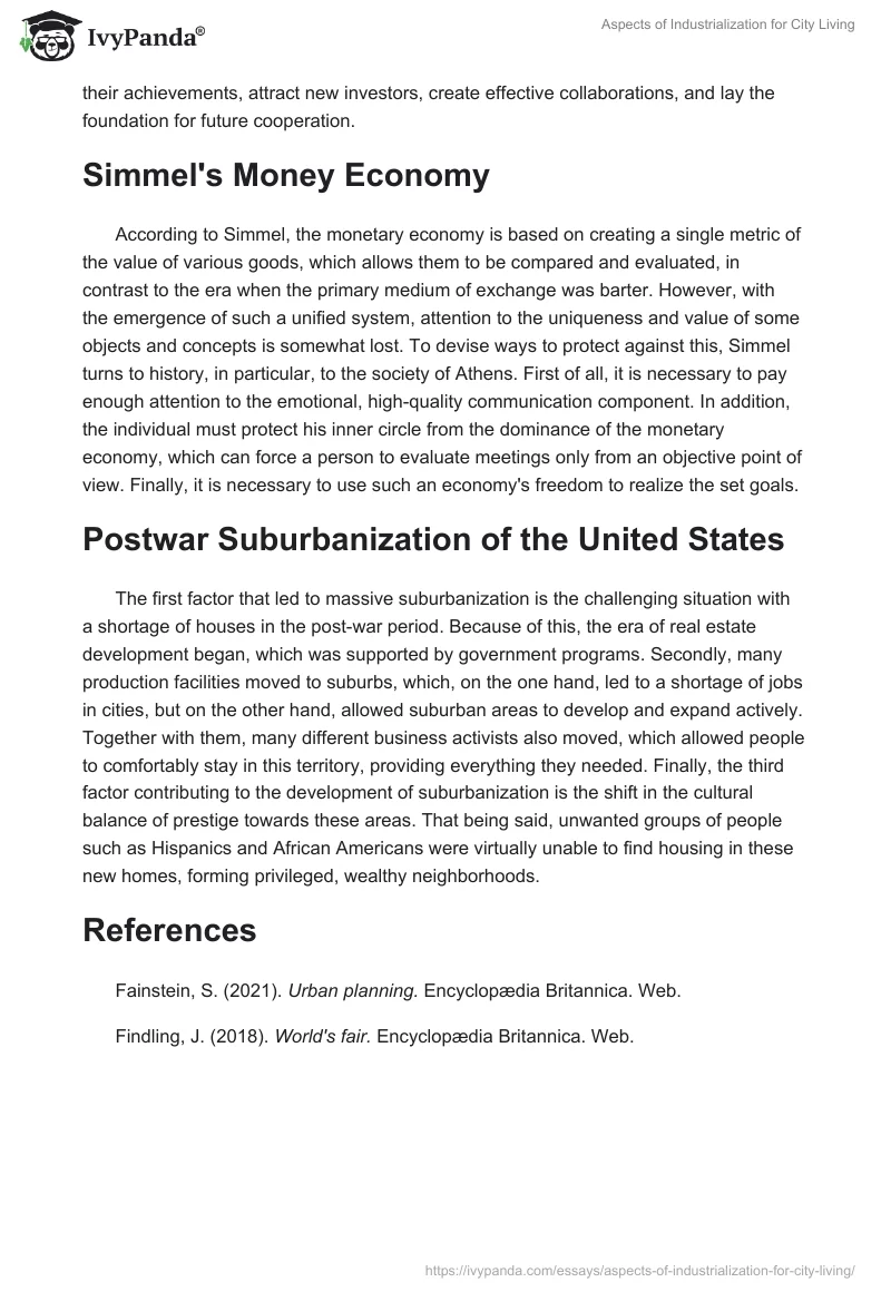 Aspects of Industrialization for City Living. Page 2
