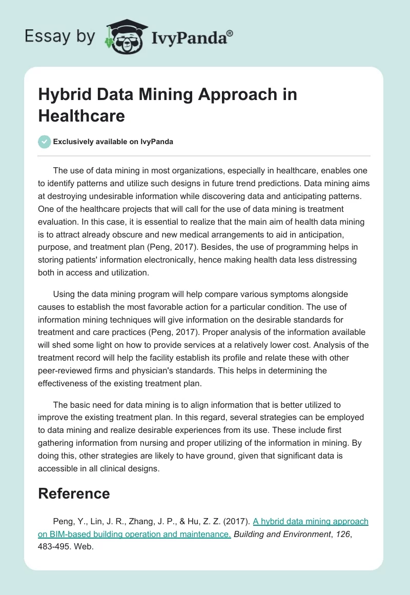 Hybrid Data Mining Approach in Healthcare. Page 1