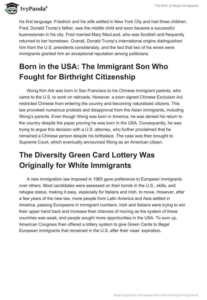 The Birth of Illegal Immigration. Page 2