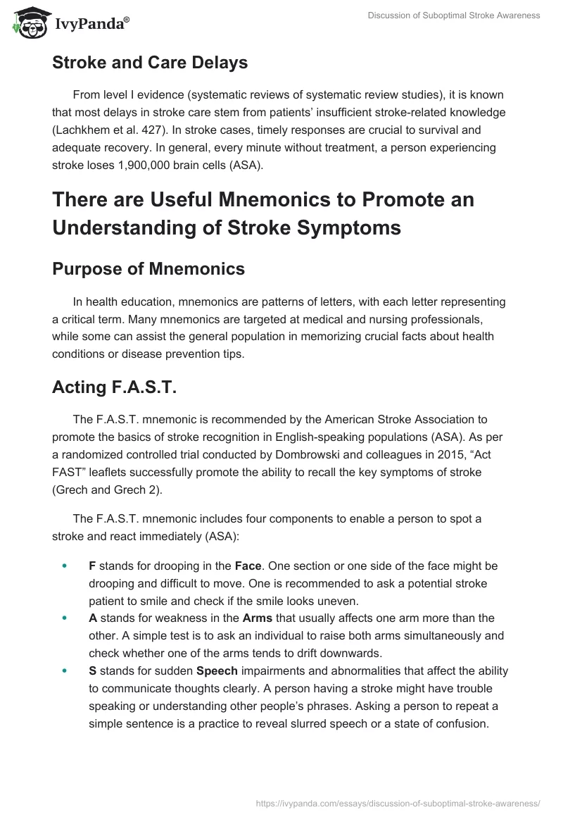 Discussion of Suboptimal Stroke Awareness. Page 2