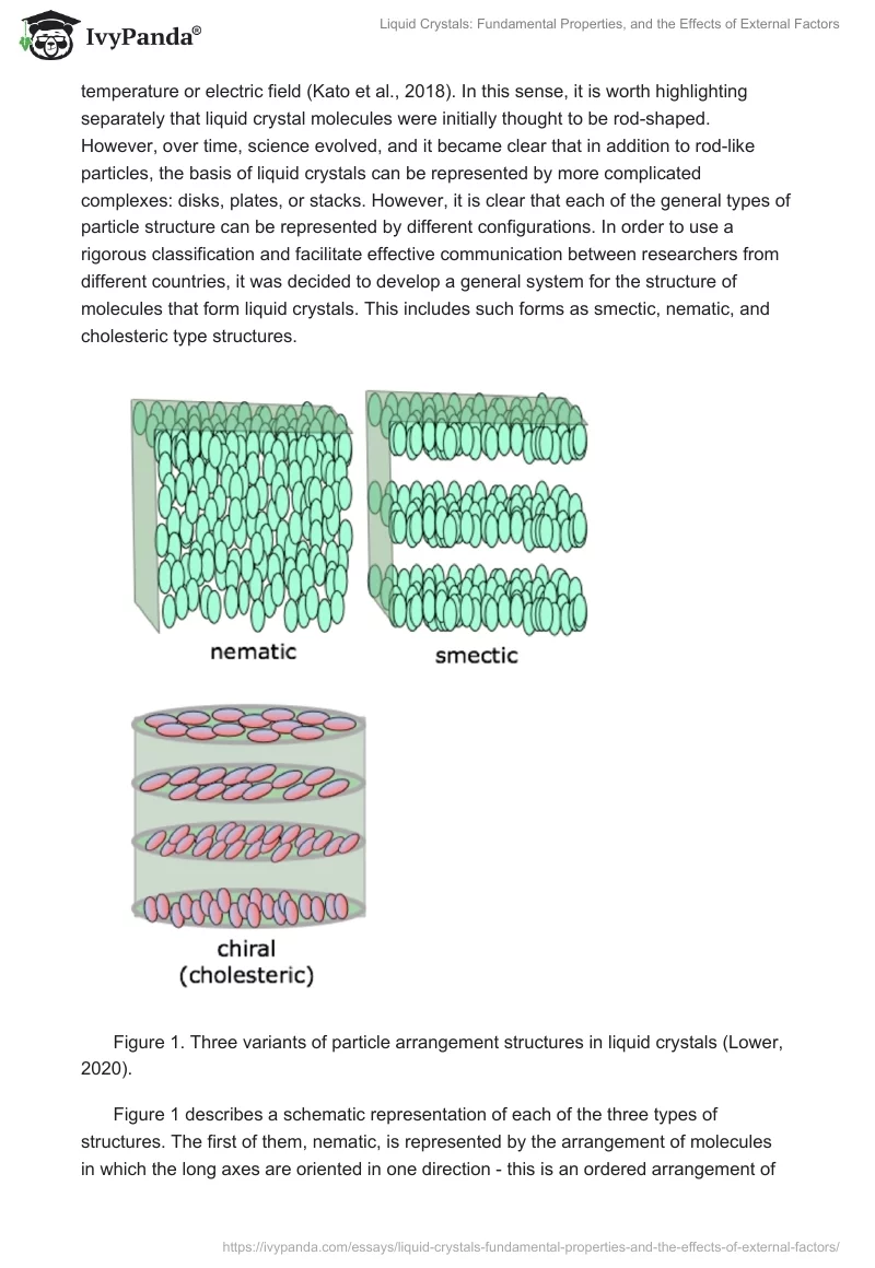 Liquid Crystals: Fundamental Properties, and the Effects of External Factors. Page 3