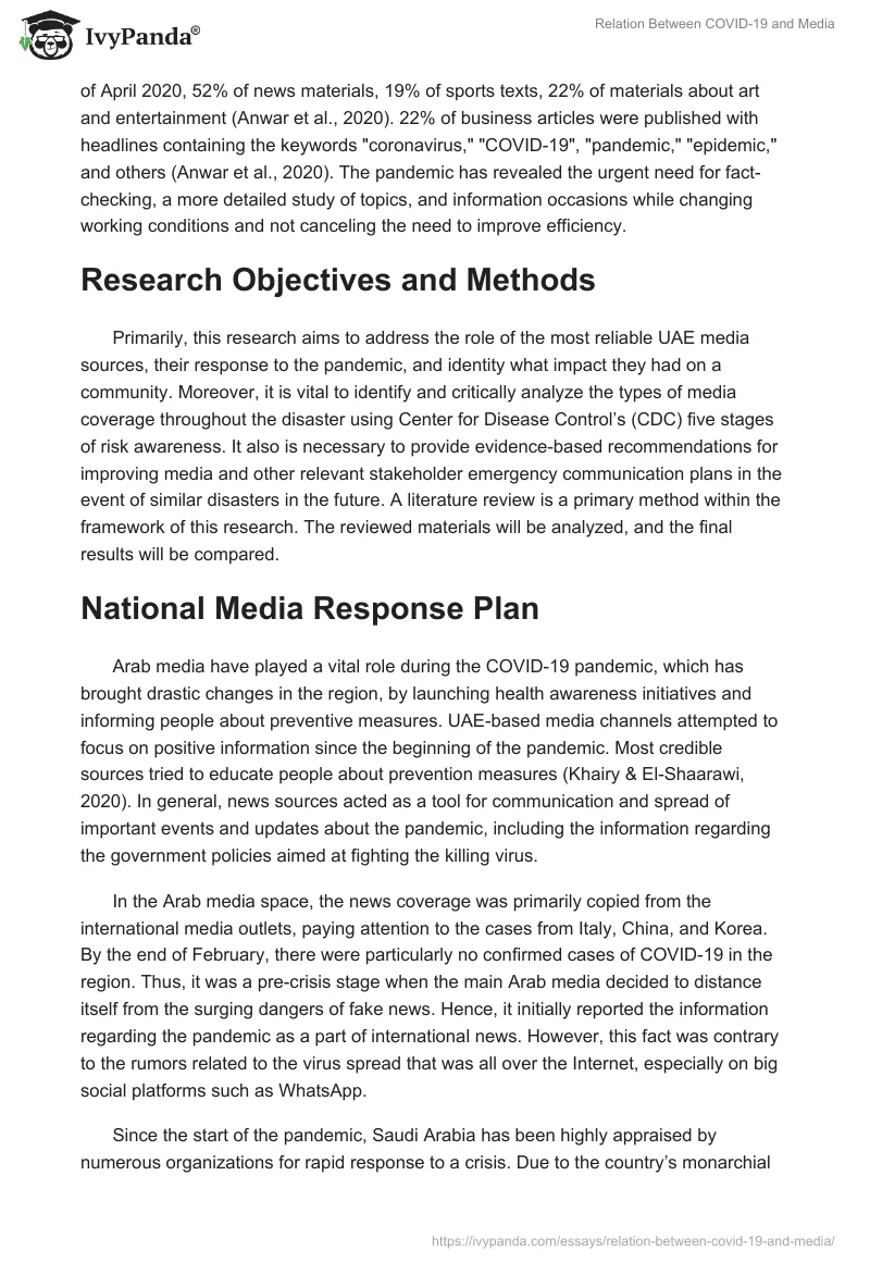 Relation Between COVID-19 and Media. Page 2
