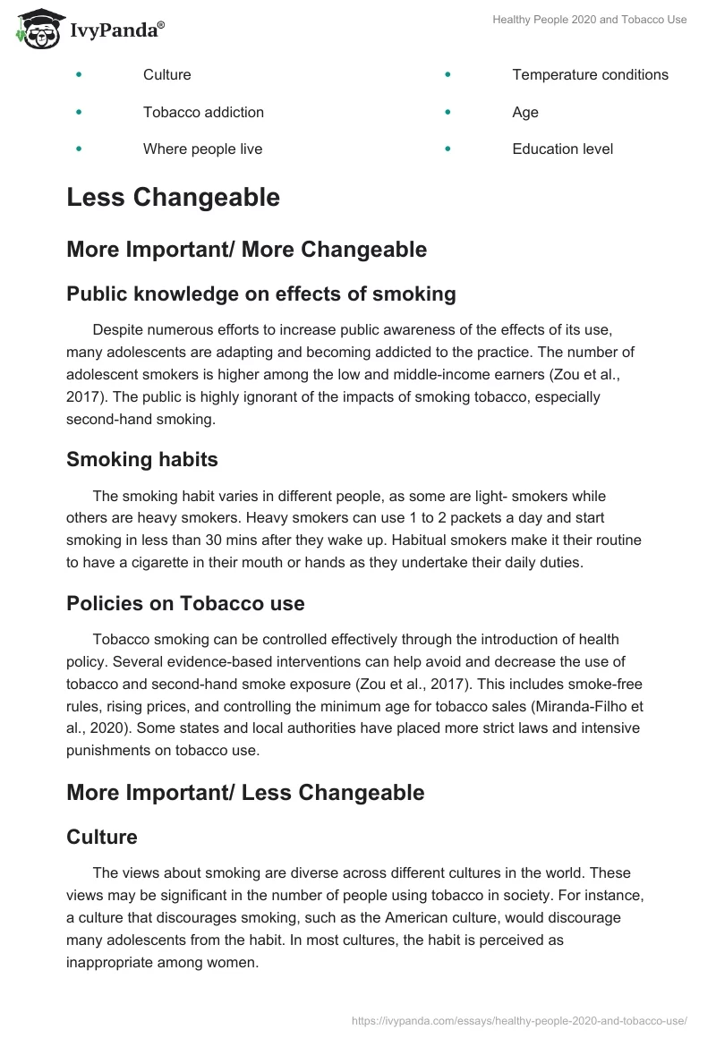 Healthy People 2020 and Tobacco Use. Page 2