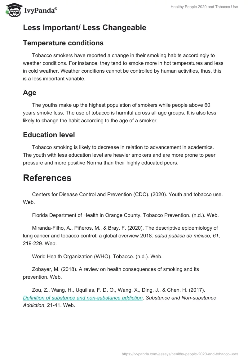 Healthy People 2020 and Tobacco Use. Page 4
