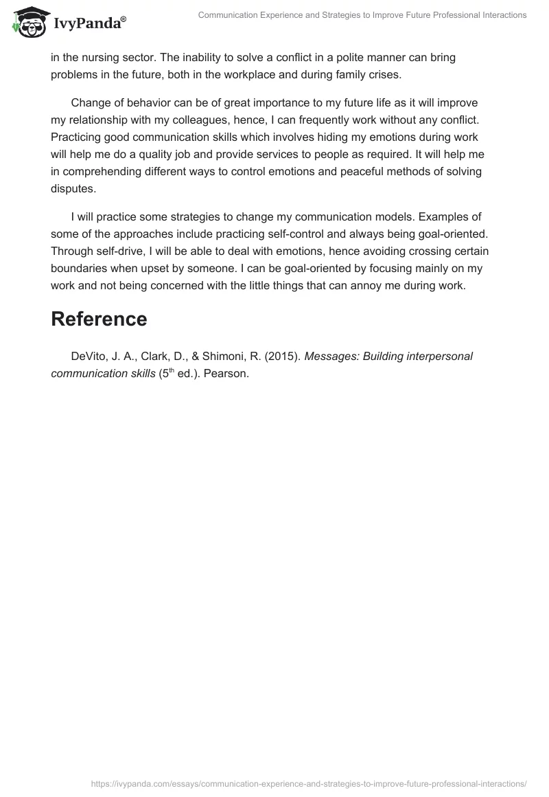 Communication Experience and Strategies to Improve Future Professional Interactions. Page 4
