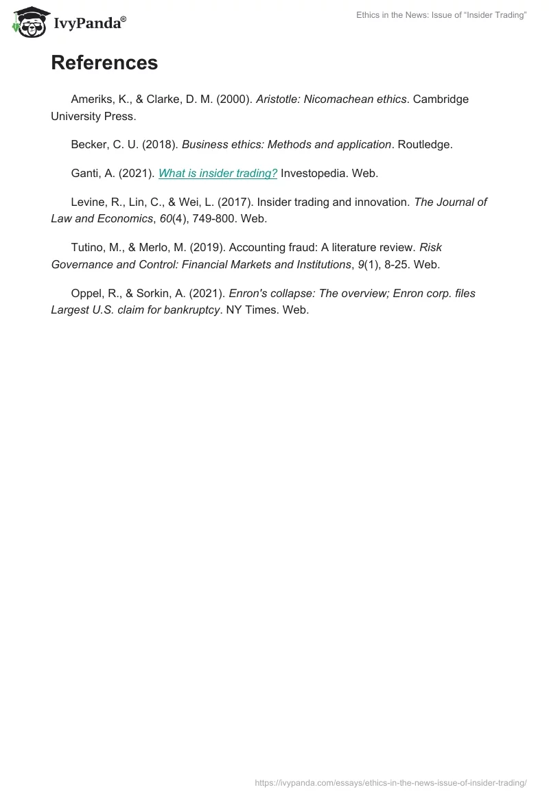 Ethics in the News: Issue of “Insider Trading”. Page 4