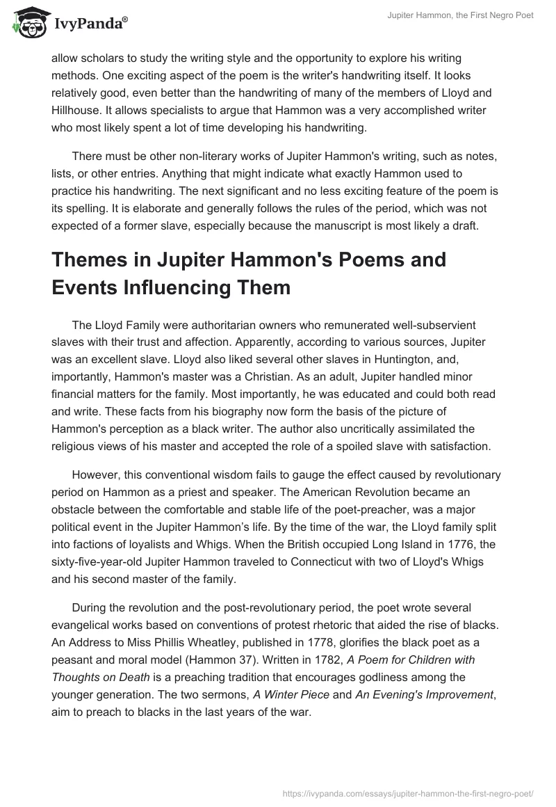 Jupiter Hammon, the First Negro Poet. Page 3