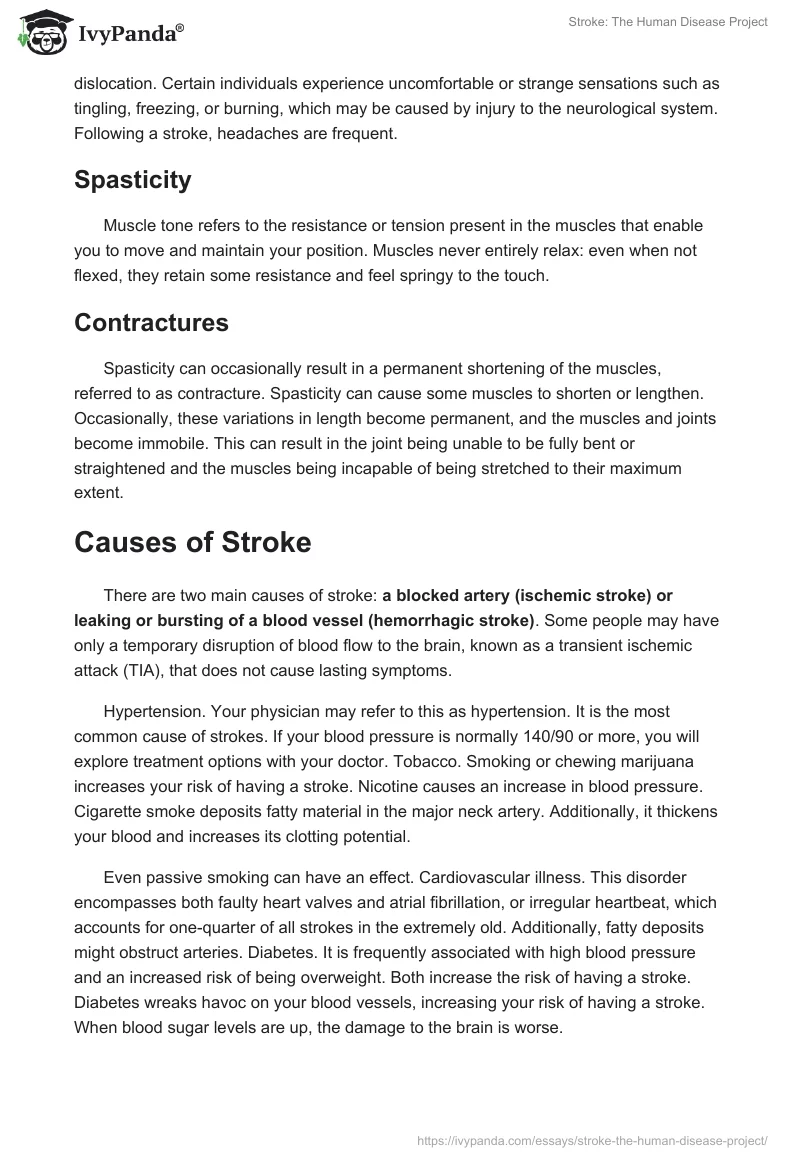 Stroke: The Human Disease Project. Page 4
