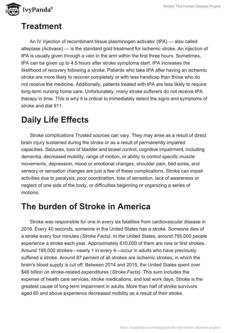 Stroke: The Human Disease Project. Page 5
