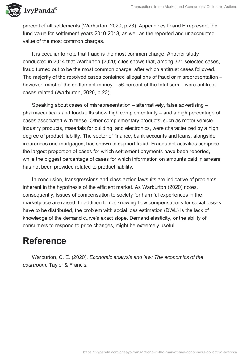 Transactions in the Market and Consumers' Collective Actions. Page 5