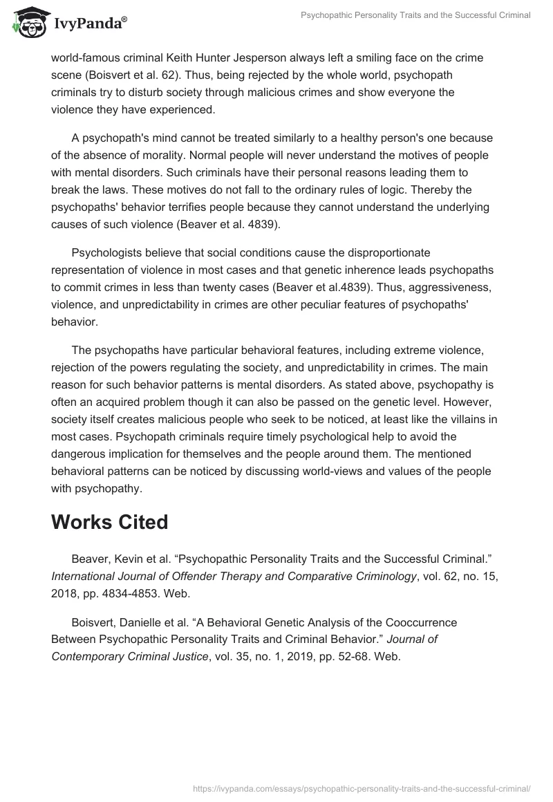 Psychopathic Personality Traits and the Successful Criminal. Page 2
