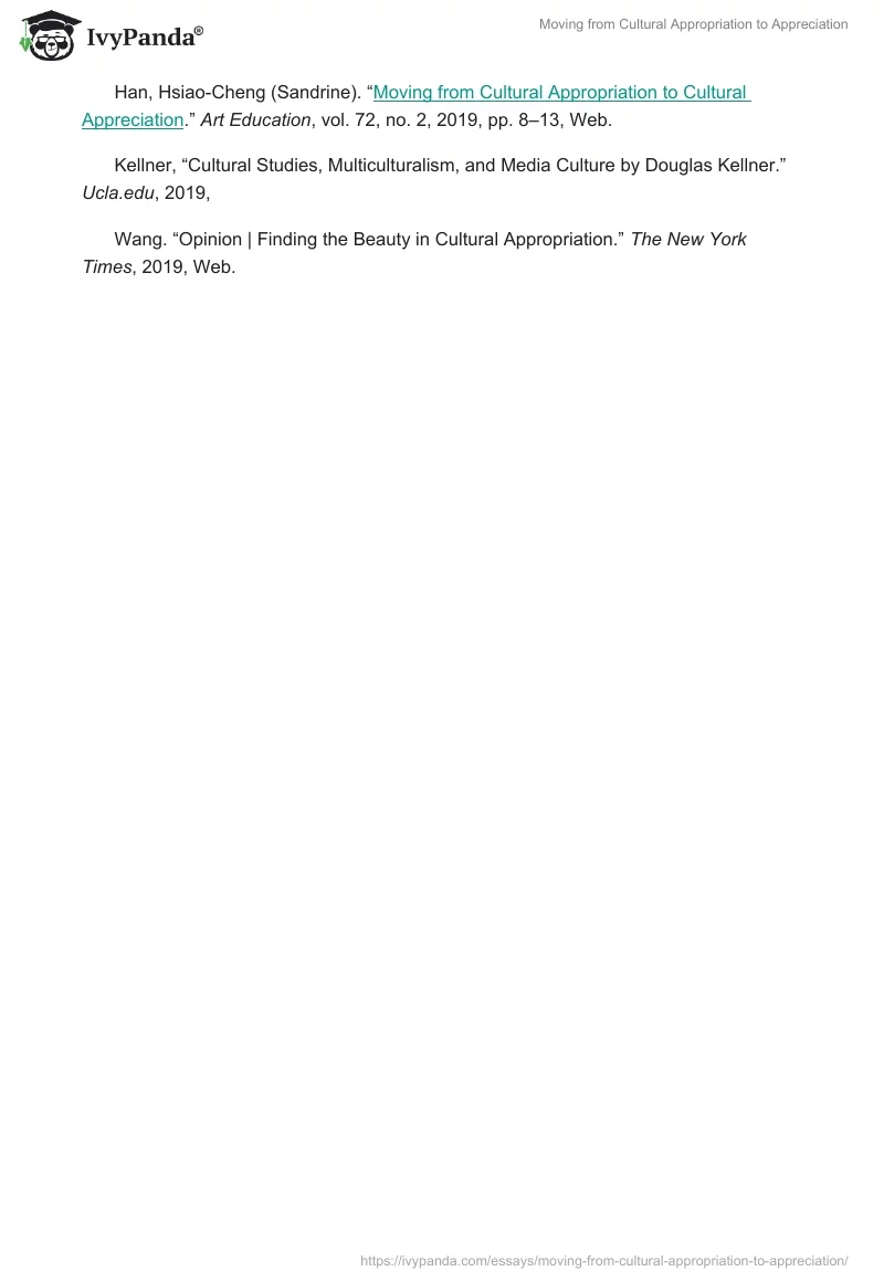 Moving from Cultural Appropriation to Appreciation. Page 4