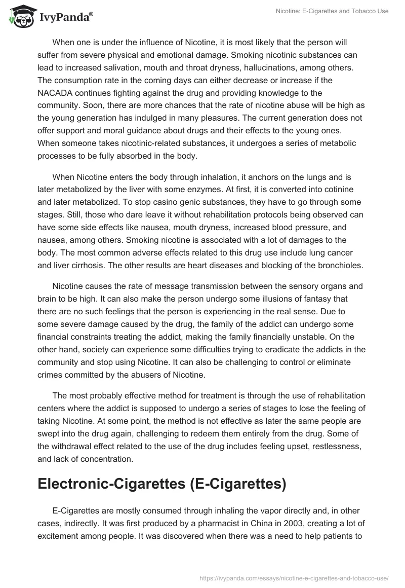 Nicotine: E-Cigarettes and Tobacco Use. Page 2