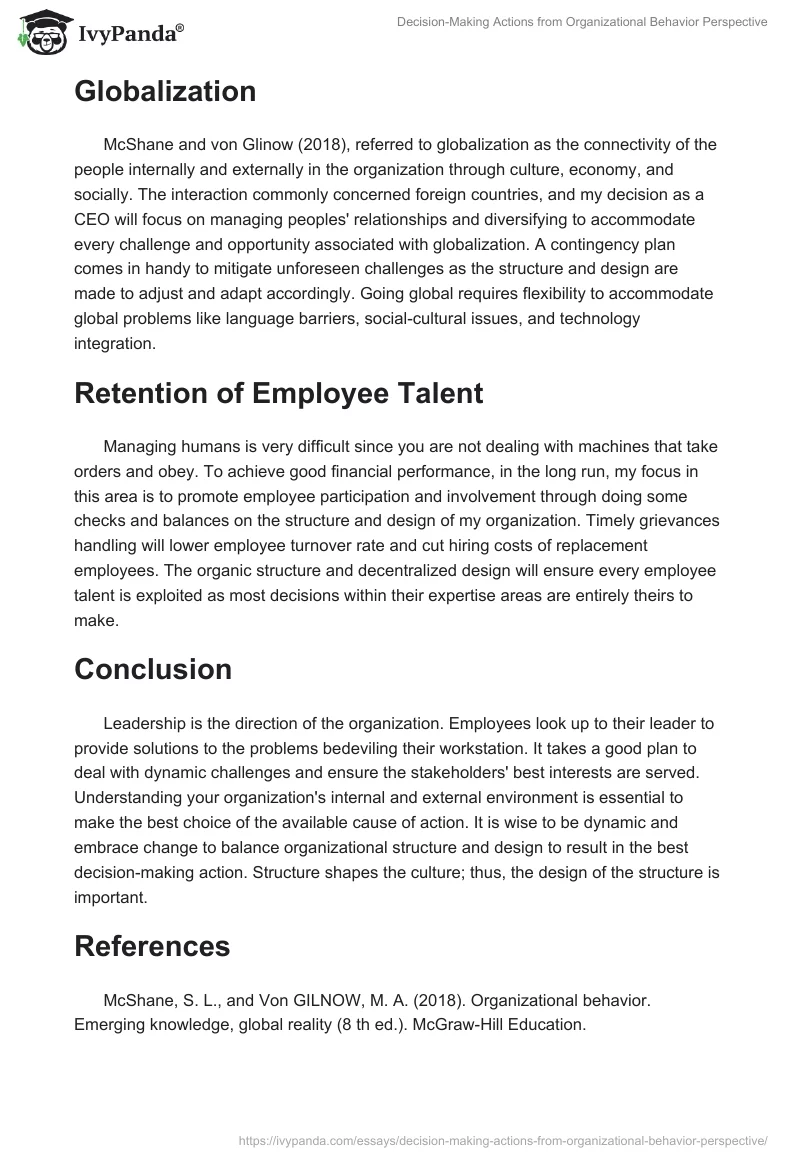 Decision-Making Actions From Organizational Behavior Perspective. Page 2