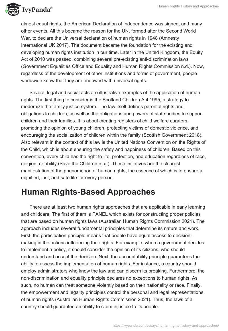 Human Rights History and Approaches. Page 2