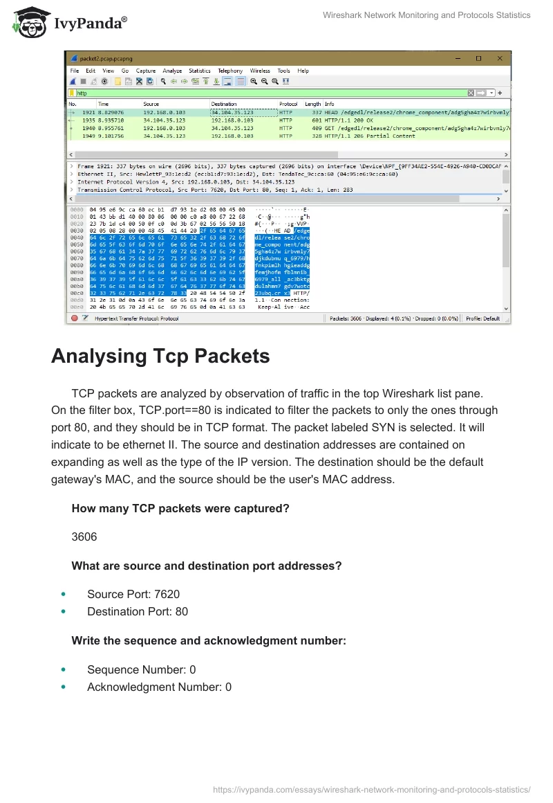 Wireshark Network Monitoring and Protocols Statistics. Page 4