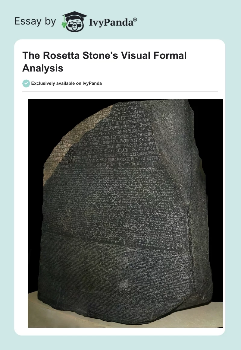 The Rosetta Stone's Visual Formal Analysis. Page 1
