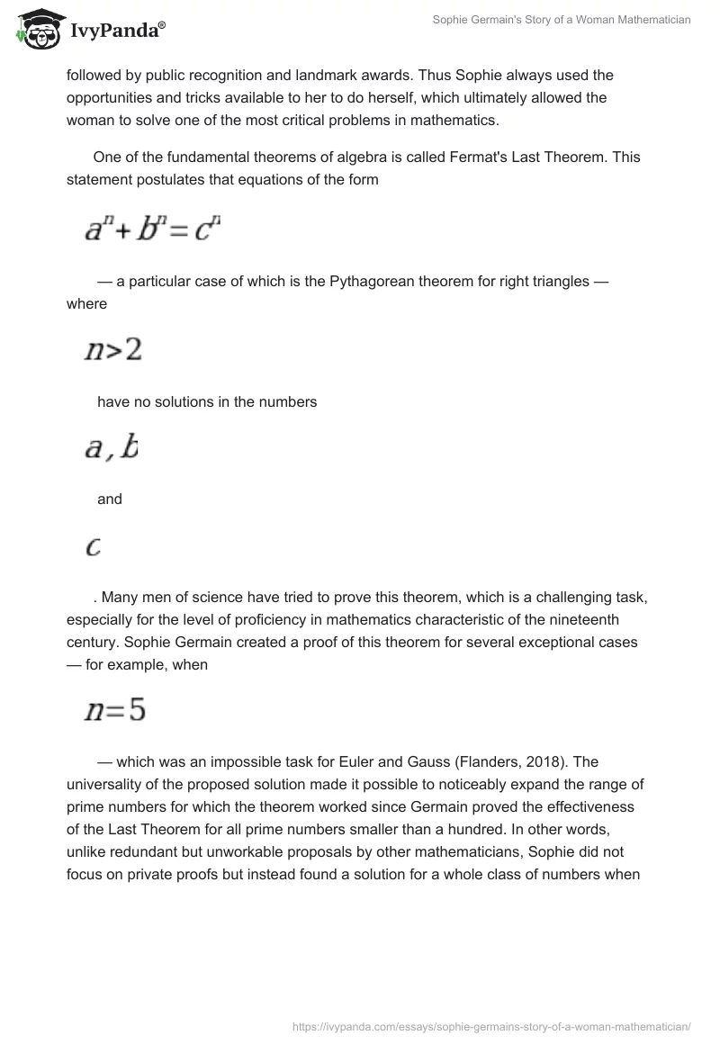 Sophie Germain's Story of a Woman Mathematician. Page 2