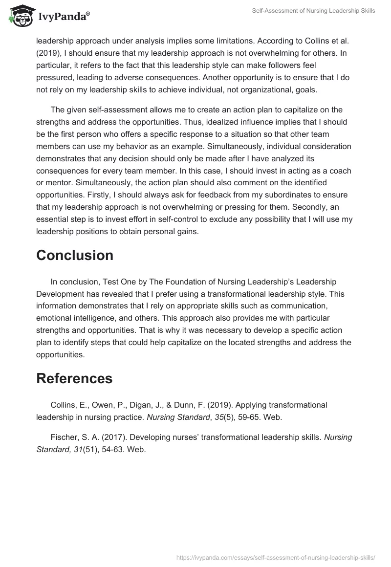 Self-Assessment of Nursing Leadership Skills. Page 2