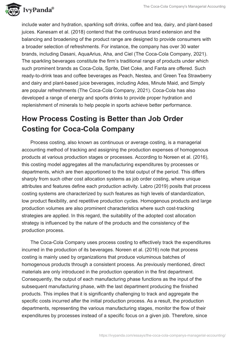 The Coca-Cola Company's Managerial Accounting. Page 3