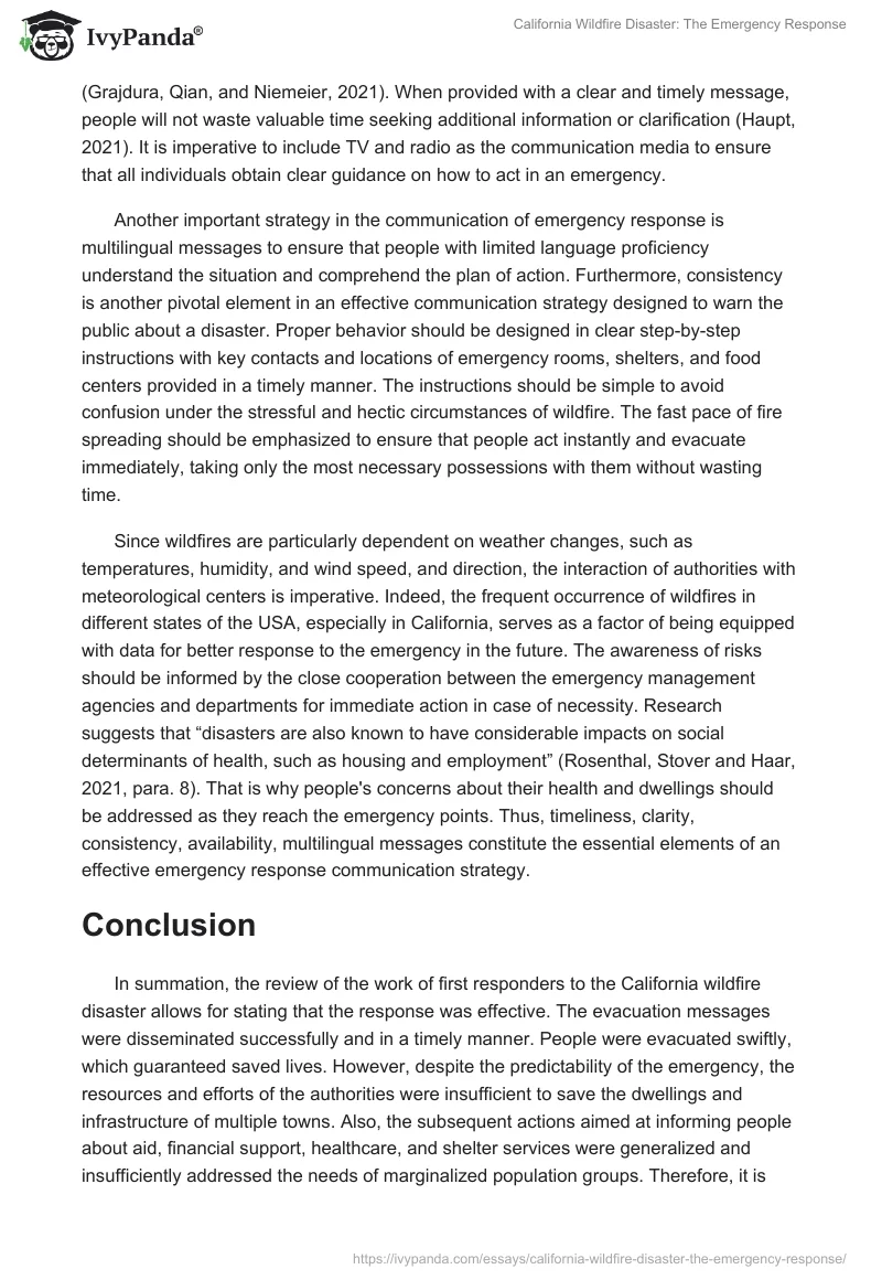 California Wildfire Disaster: The Emergency Response. Page 5