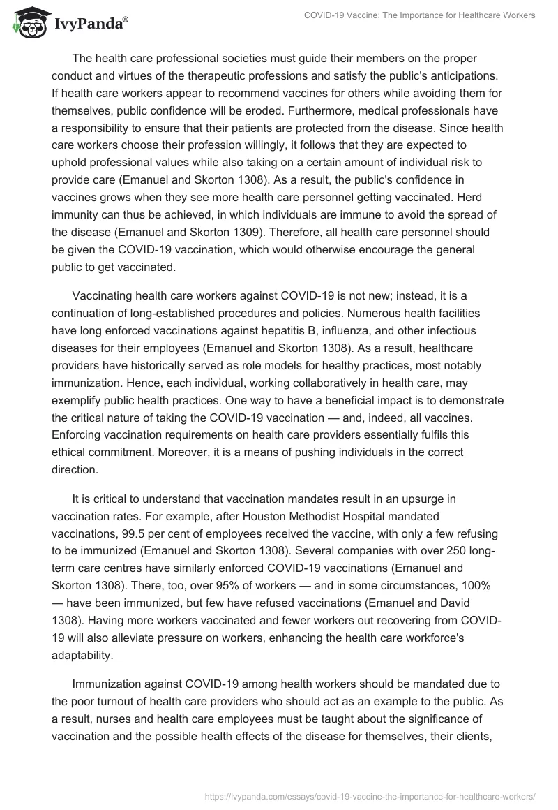 COVID-19 Vaccine: The Importance for Healthcare Workers. Page 2