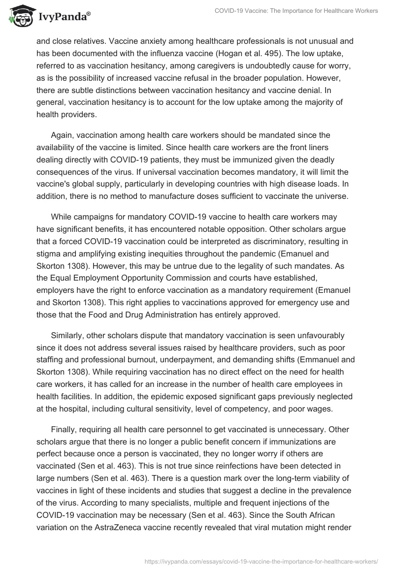 COVID-19 Vaccine: The Importance for Healthcare Workers. Page 3