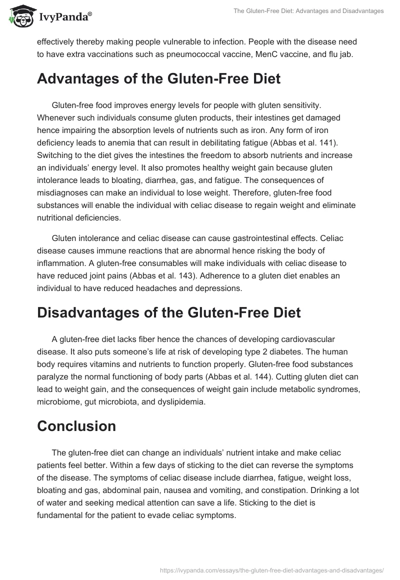 The Gluten-Free Diet: Advantages and Disadvantages. Page 2