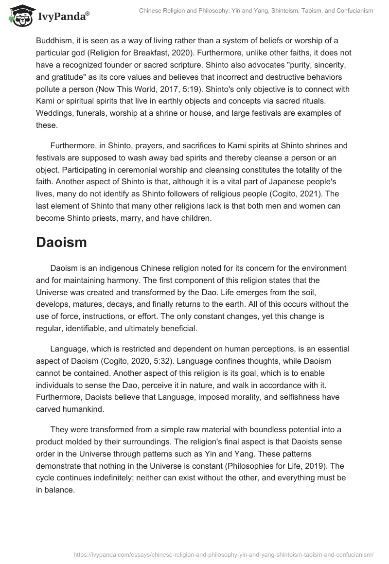 Chinese Religion and Philosophy: Yin and Yang, Shintoism, Taoism, and Confucianism. Page 2