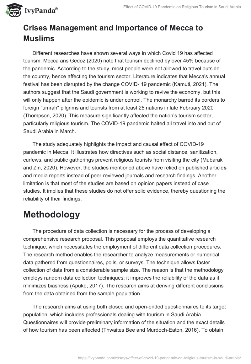 Effect of COVID-19 Pandemic on Religious Tourism in Saudi Arabia. Page 4