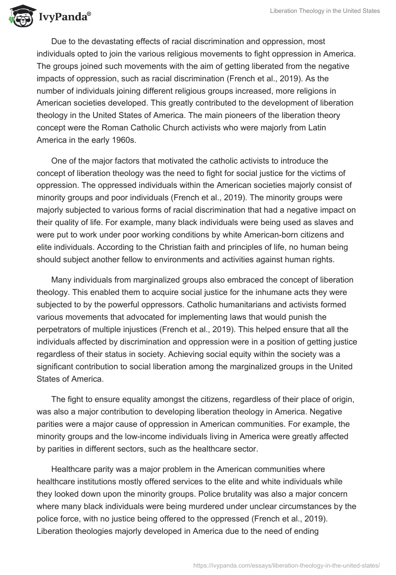 Liberation Theology in the United States. Page 2
