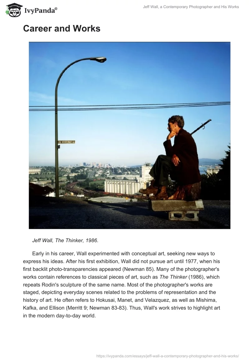Jeff Wall, a Contemporary Photographer and His Works. Page 2