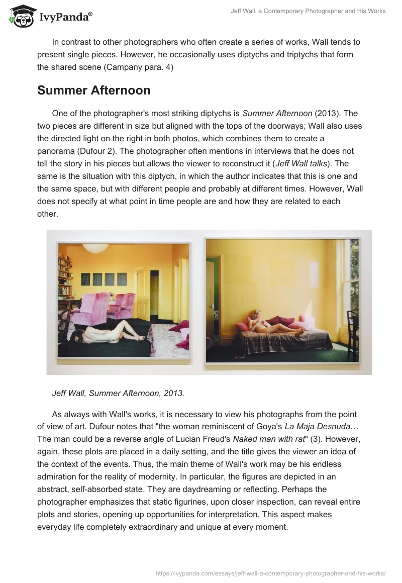 Jeff Wall, a Contemporary Photographer and His Works. Page 3