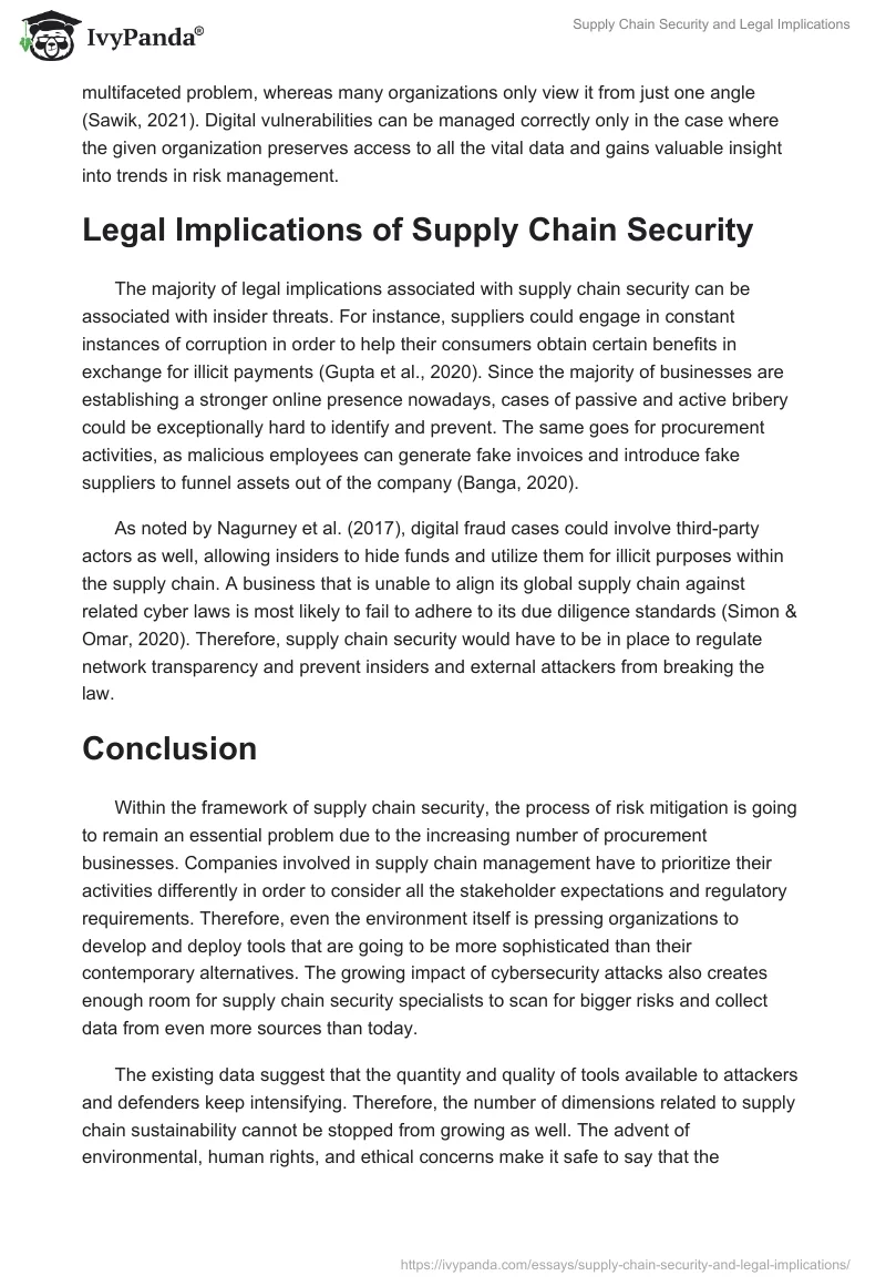 Supply Chain Security and Legal Implications. Page 3
