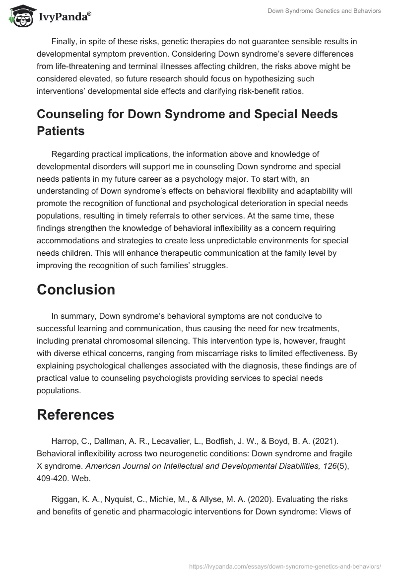Down Syndrome Genetics and Behaviors. Page 4