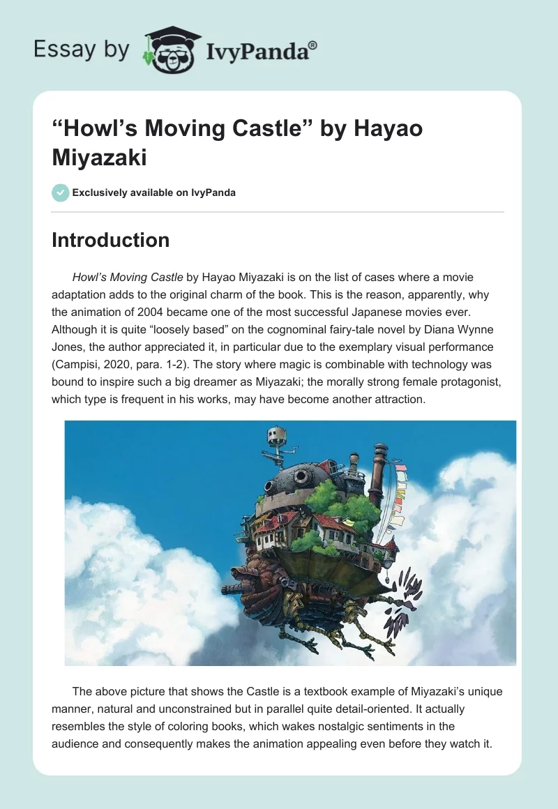 “Howl’s Moving Castle” by Hayao Miyazaki. Page 1