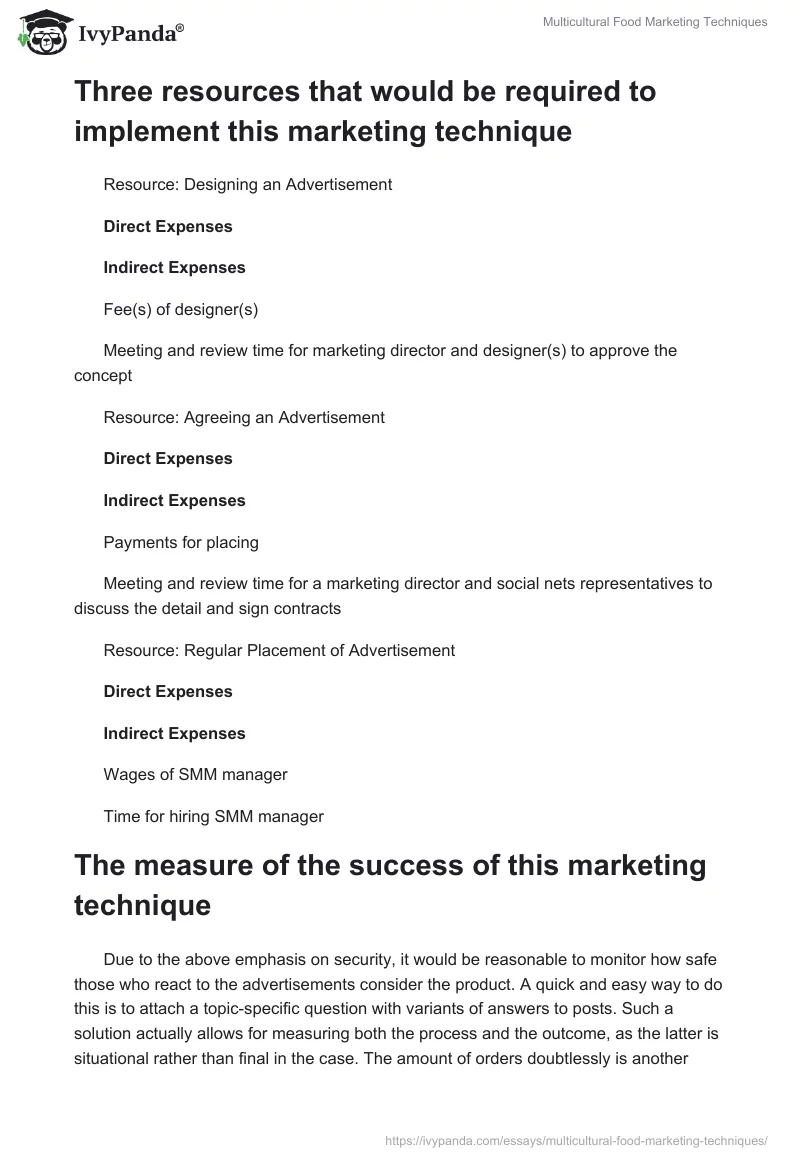 Multicultural Food Marketing Techniques. Page 3