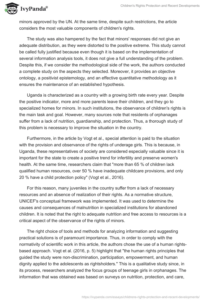Children's Rights Protection and Recent Developments. Page 3