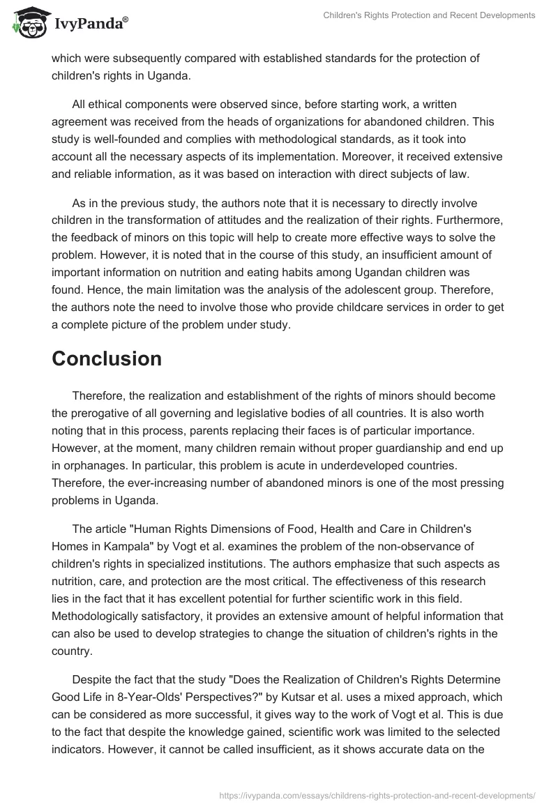 Children's Rights Protection and Recent Developments. Page 4