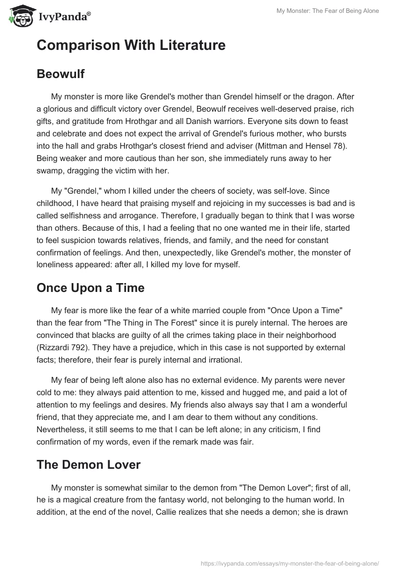 My Monster: The Fear of Being Alone. Page 2