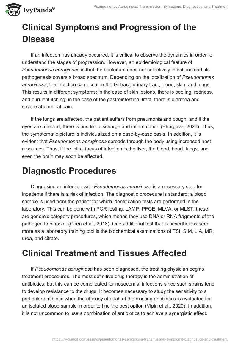 Pseudomonas Aeruginosa: Transmission, Symptoms, Diagnostics, and Treatment. Page 2