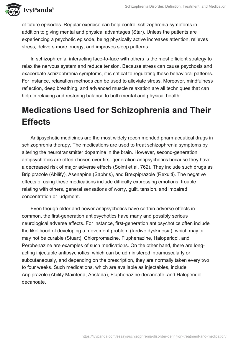 Schizophrenia Disorder: Definition, Treatment, and Medication. Page 2