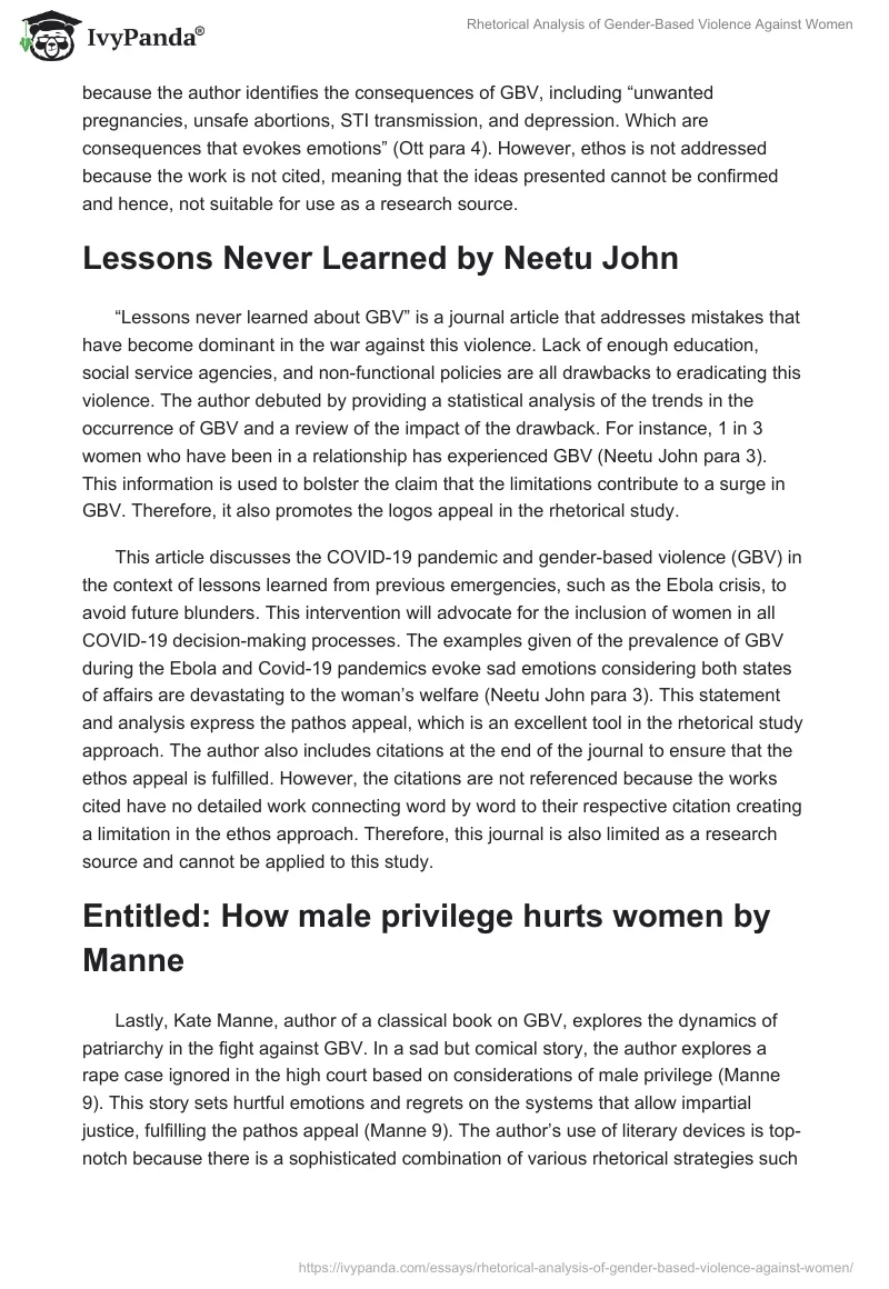 Rhetorical Analysis of Gender-Based Violence Against Women. Page 4