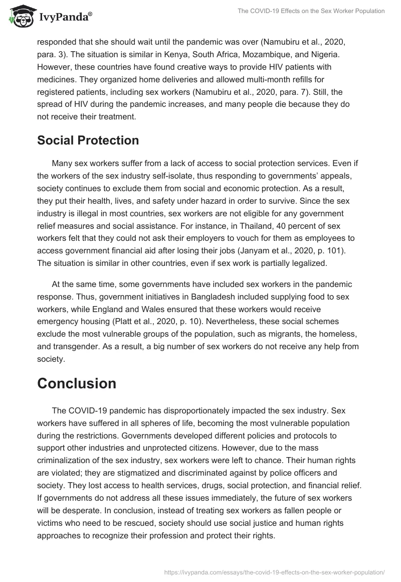 The COVID-19 Effects on the Sex Worker Population. Page 3
