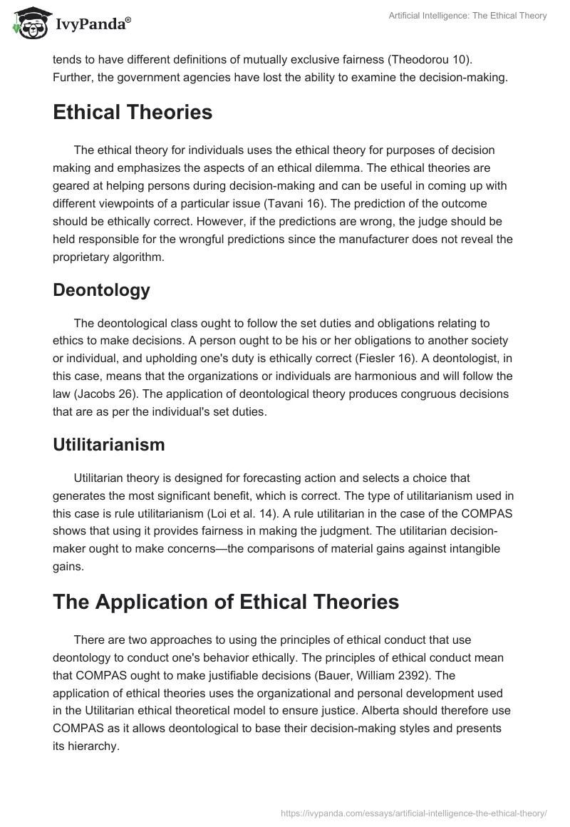 Artificial Intelligence: The Ethical Theory. Page 2