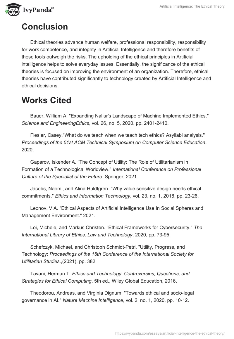 Artificial Intelligence: The Ethical Theory. Page 3