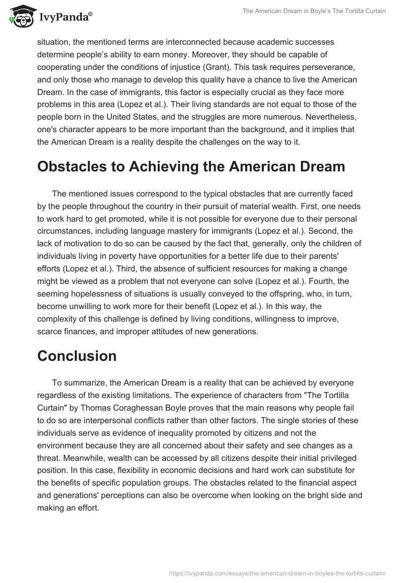 The American Dream in Boyle’s The Tortilla Curtain. Page 3
