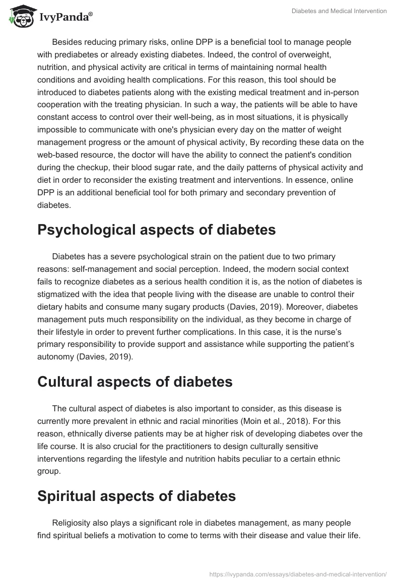 Diabetes and Medical Intervention. Page 3
