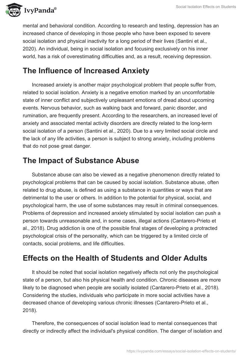 Social Isolation Effects on Students. Page 3